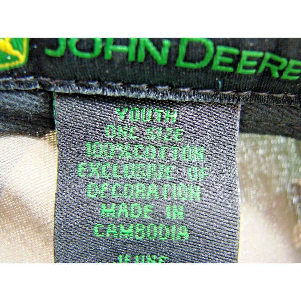John Deere Youth Hat Ballcap Camo Baseball Hat One Size Camouflage Adjustable
